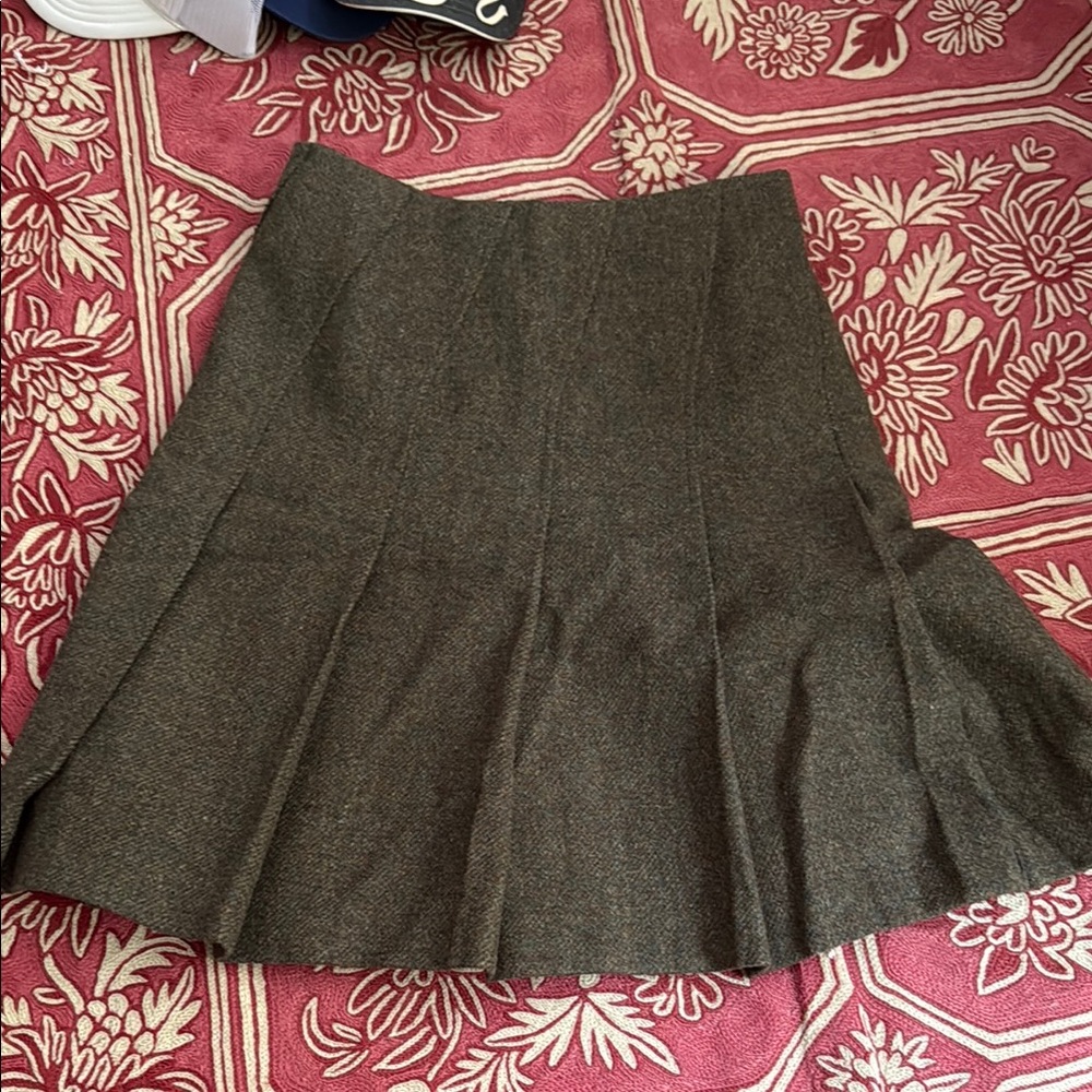 KORS Michael Kors Gray Pleated A-Line Mini Skirt